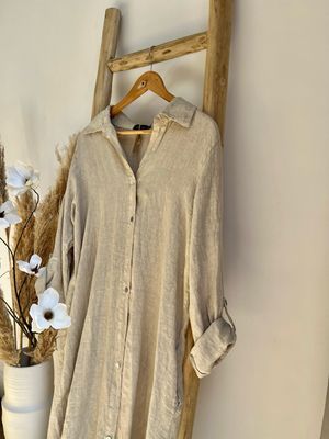 Linnen jurk beige