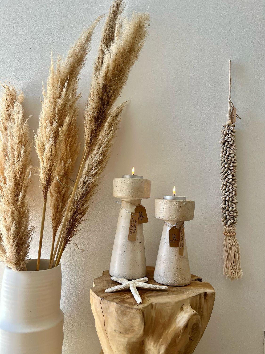 Kandelaar Travertine look S