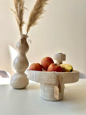 Decoratie schaal- fruitschaal Travertine look