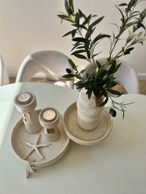 Decoratie schaal- fruitschaal Travertine look