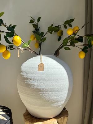 Witte grote ronde vaas