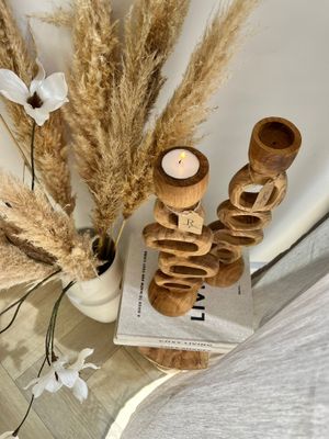 Mango houten kandelaar