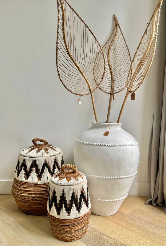 Macramé kleine mand met deksel
