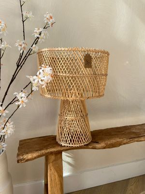 Rotan staande dressoir lamp