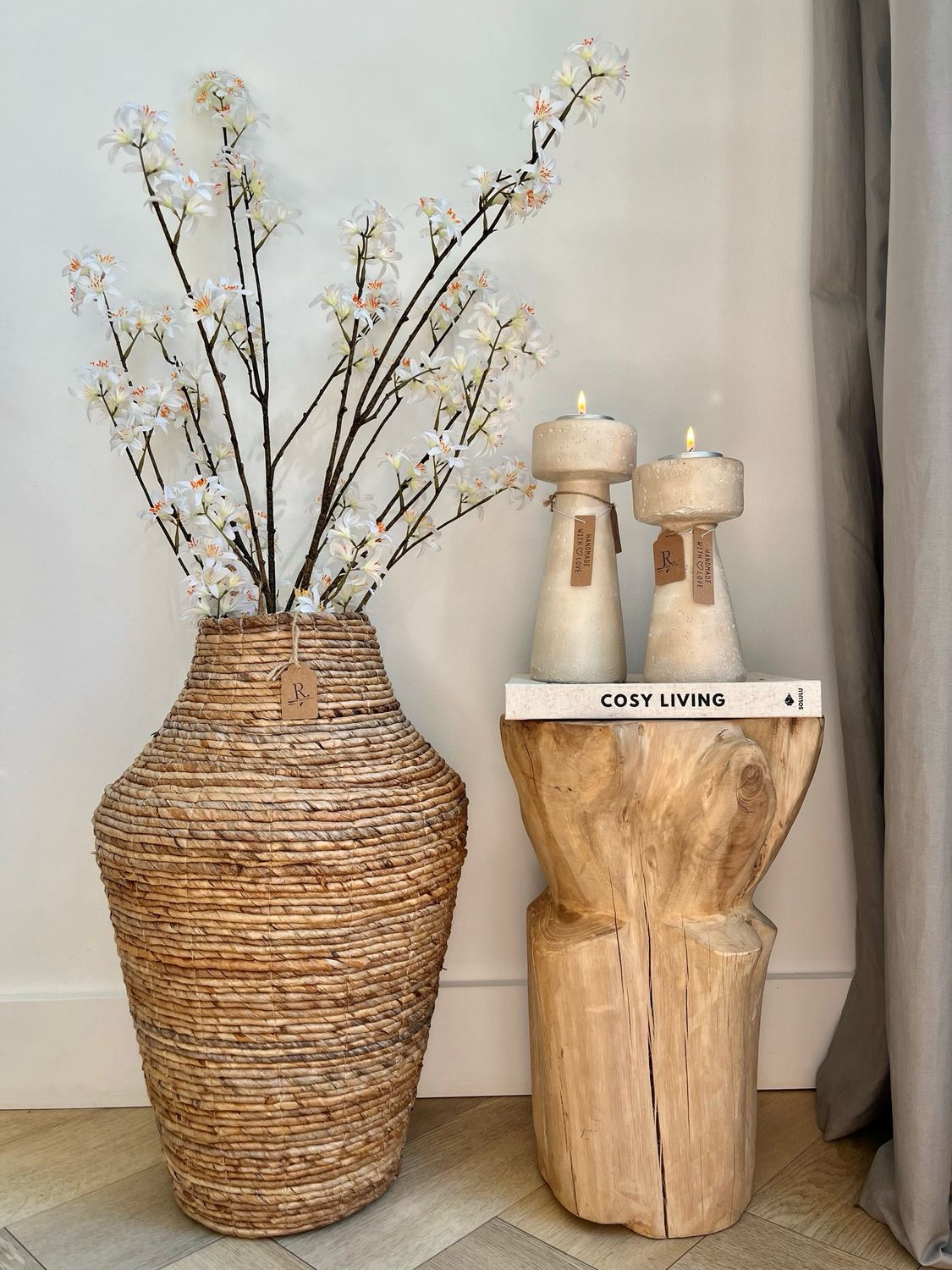 Kandelaar Travertine look maat M