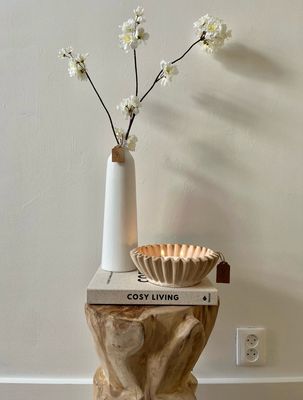 Schaaltje Travertine look ribbel