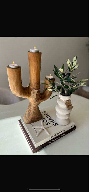 Driepoot kandelaar Mango hout