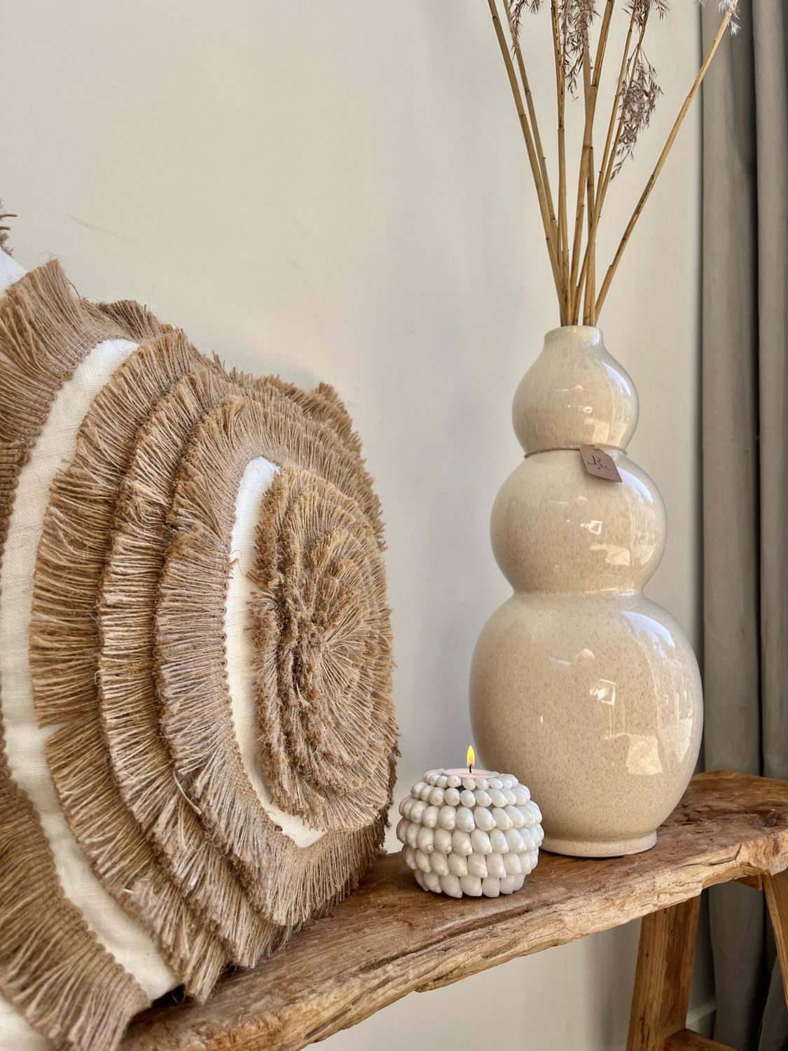 Bol vaas beige hoog