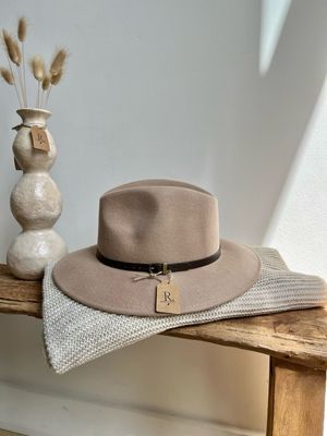 Wollen winter hoed beige