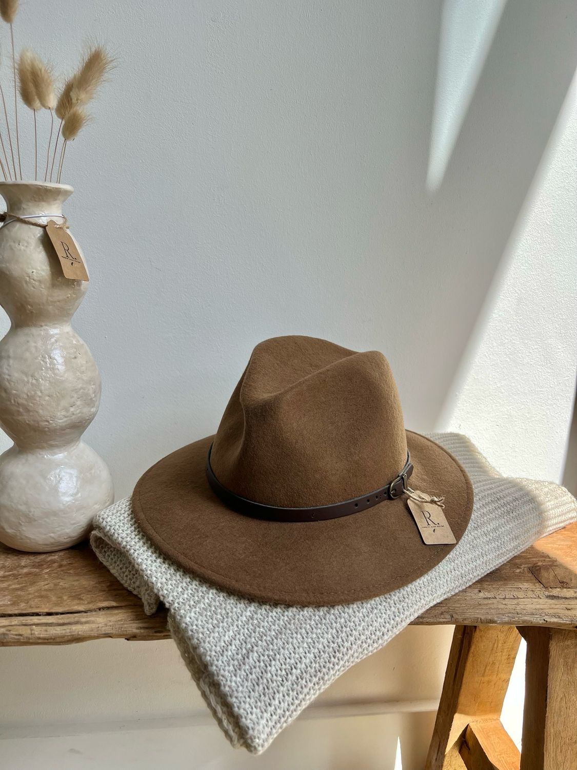 Wollen winterhoed Brown