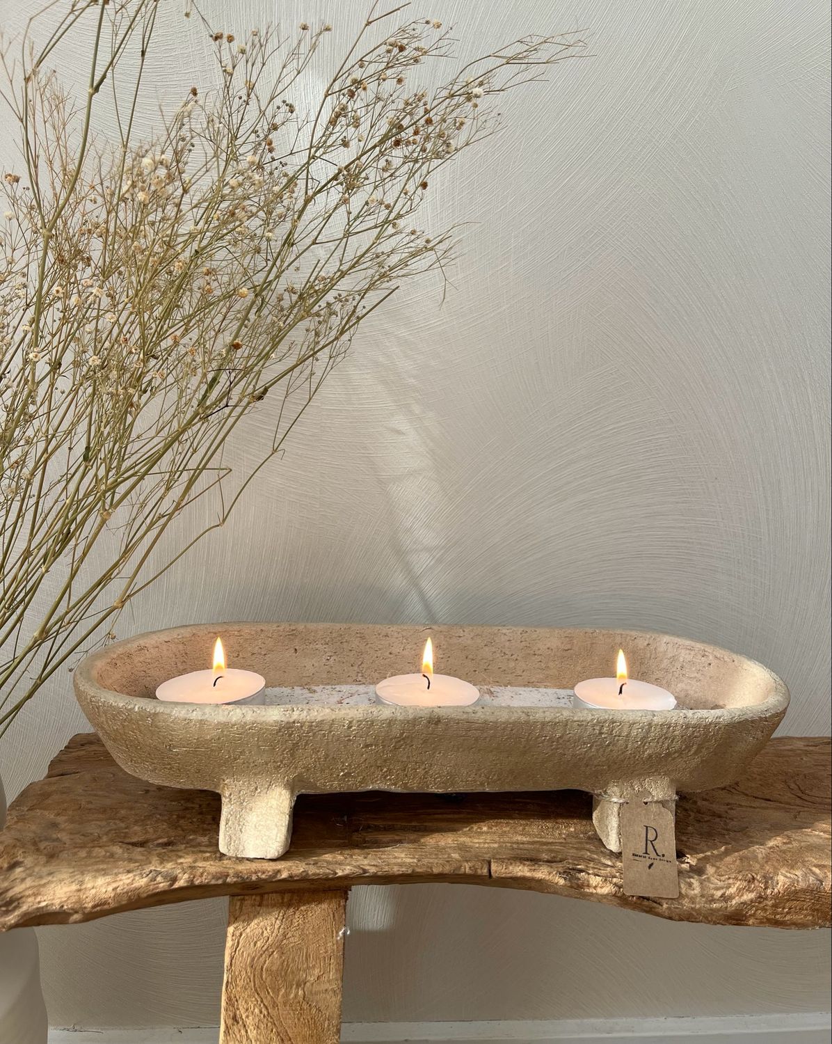 Stenen tray beige