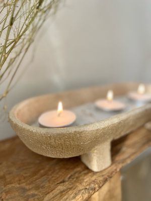Stenen tray beige