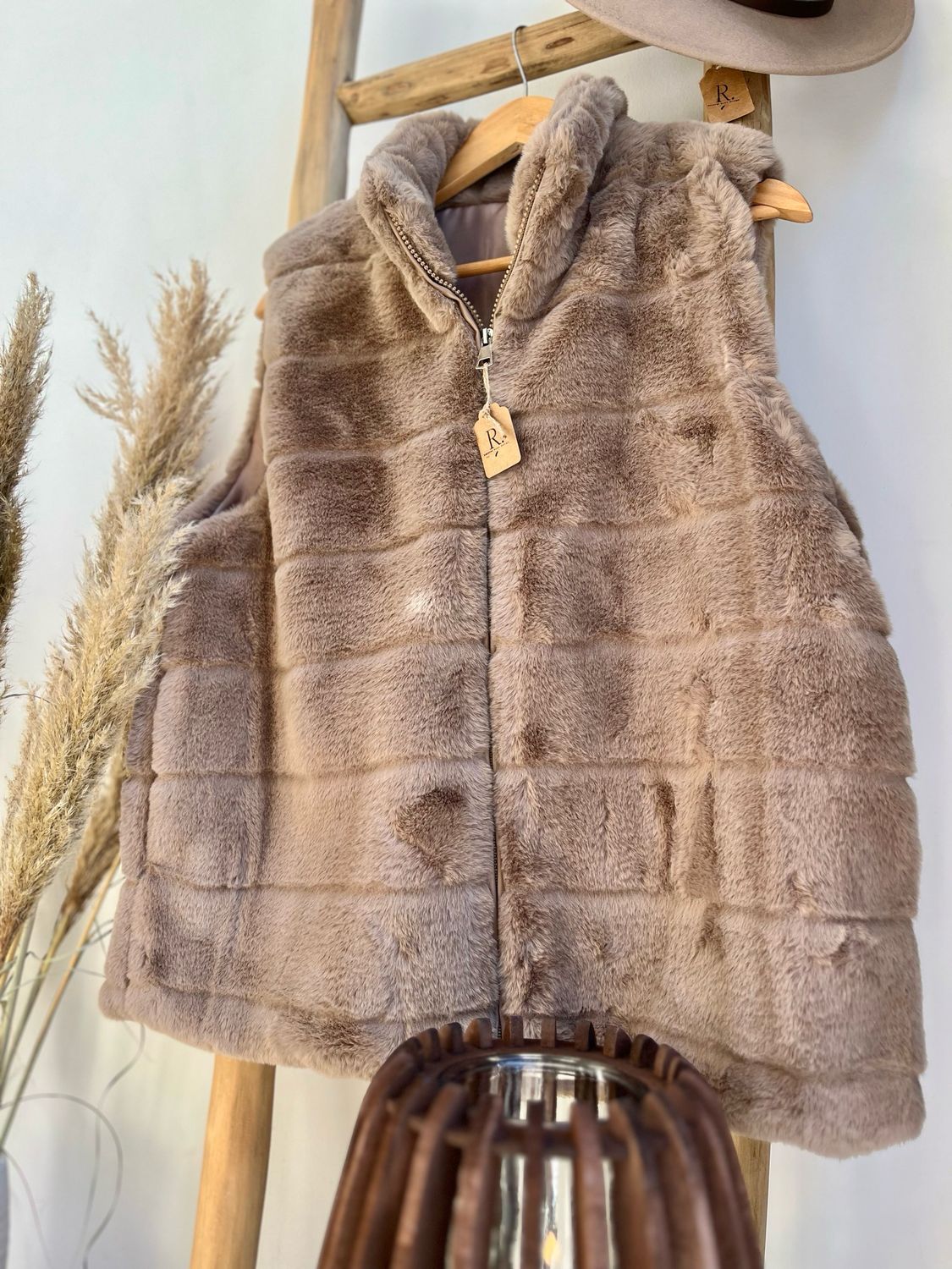 Vest bont taupe
