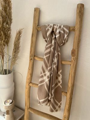 Sjaal beige/white stripes