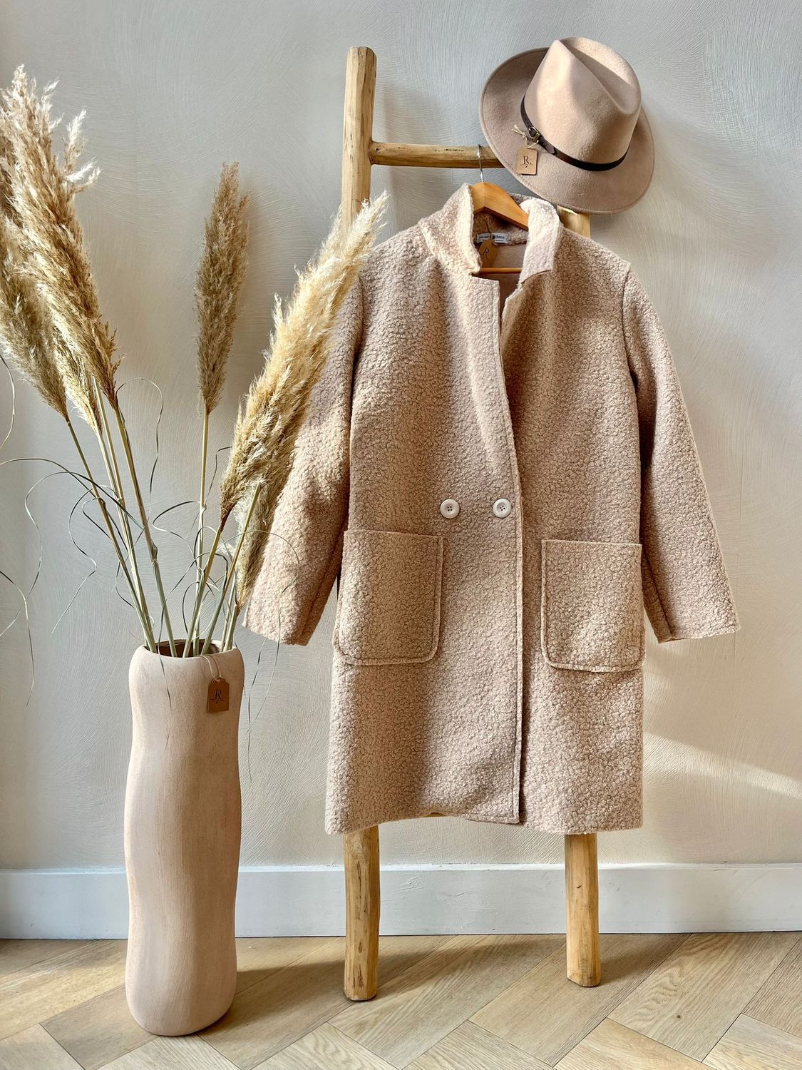 Vest lang beige