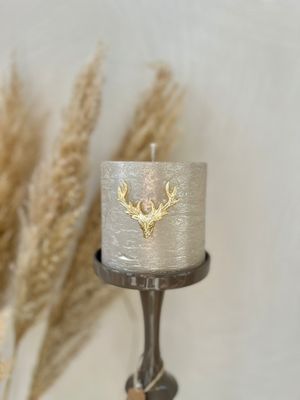 Gouden kaarsen pin/ brosche hert