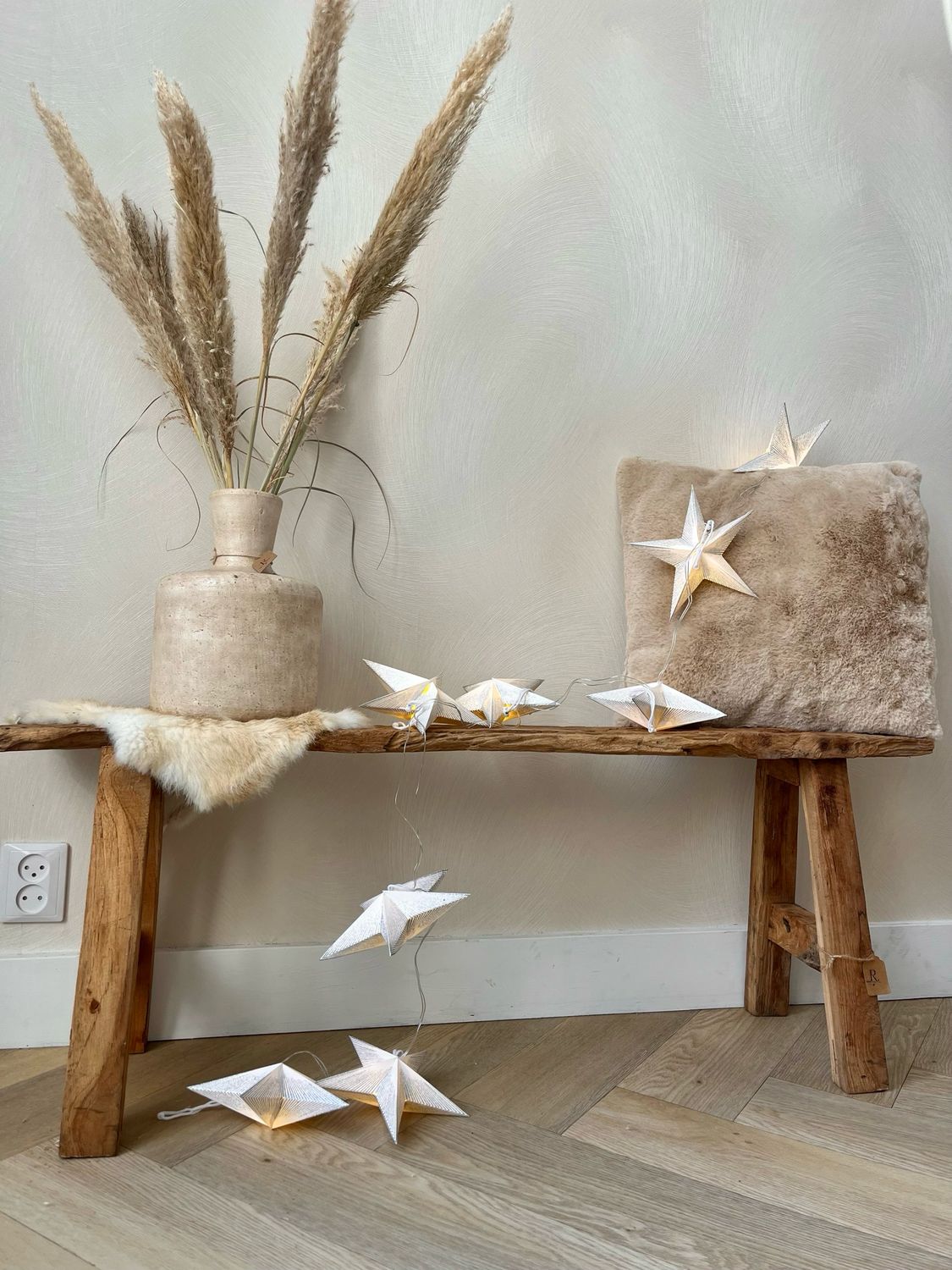 Ster slinger white met lichtjes
