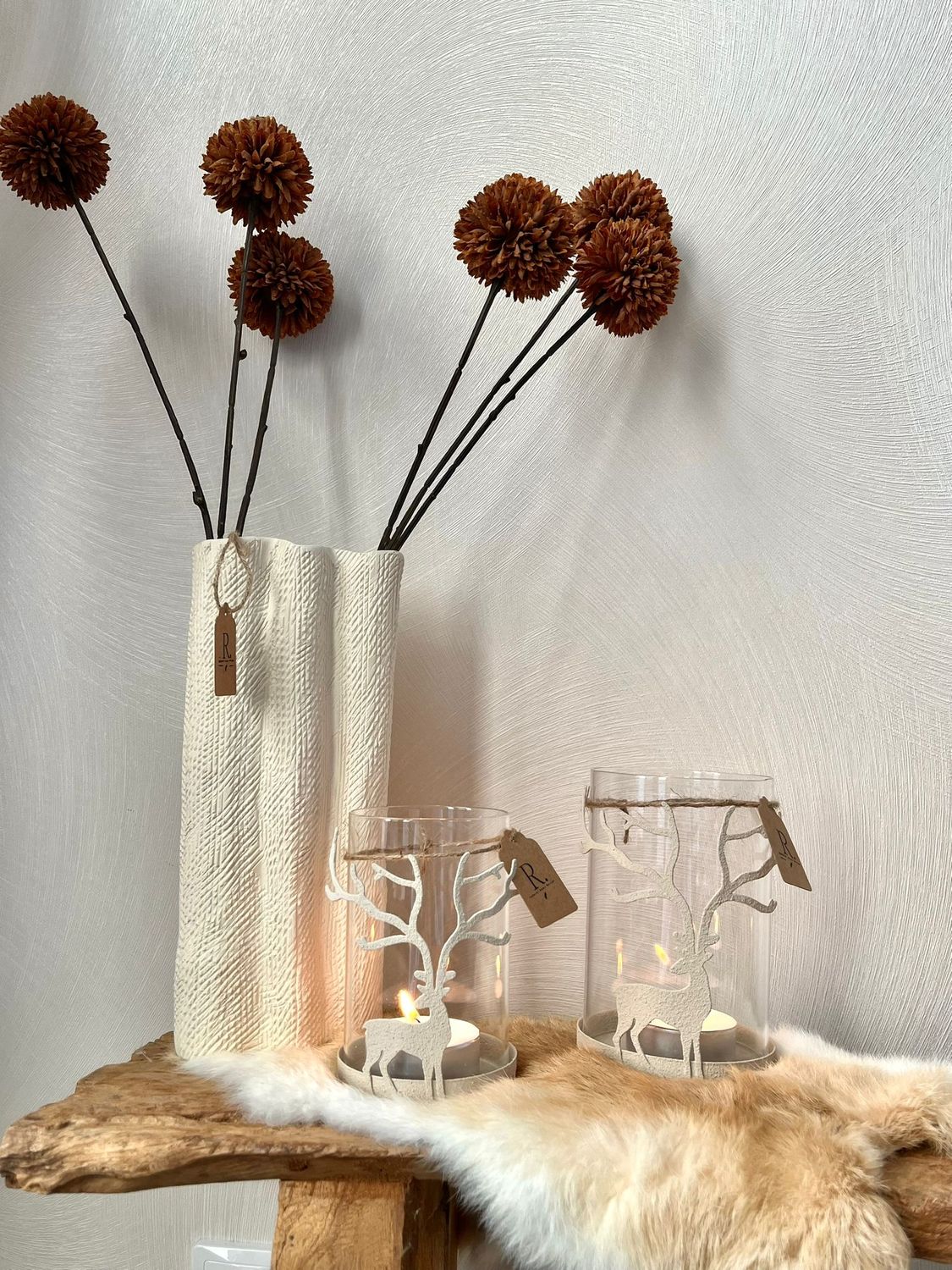 Rendier windlicht maat M