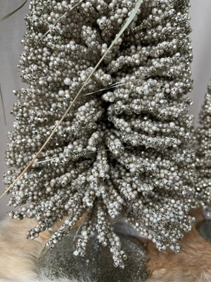 Glitter kerstboom champagne met lampjes maat M