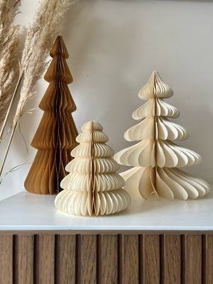 Kerstboom papier white small