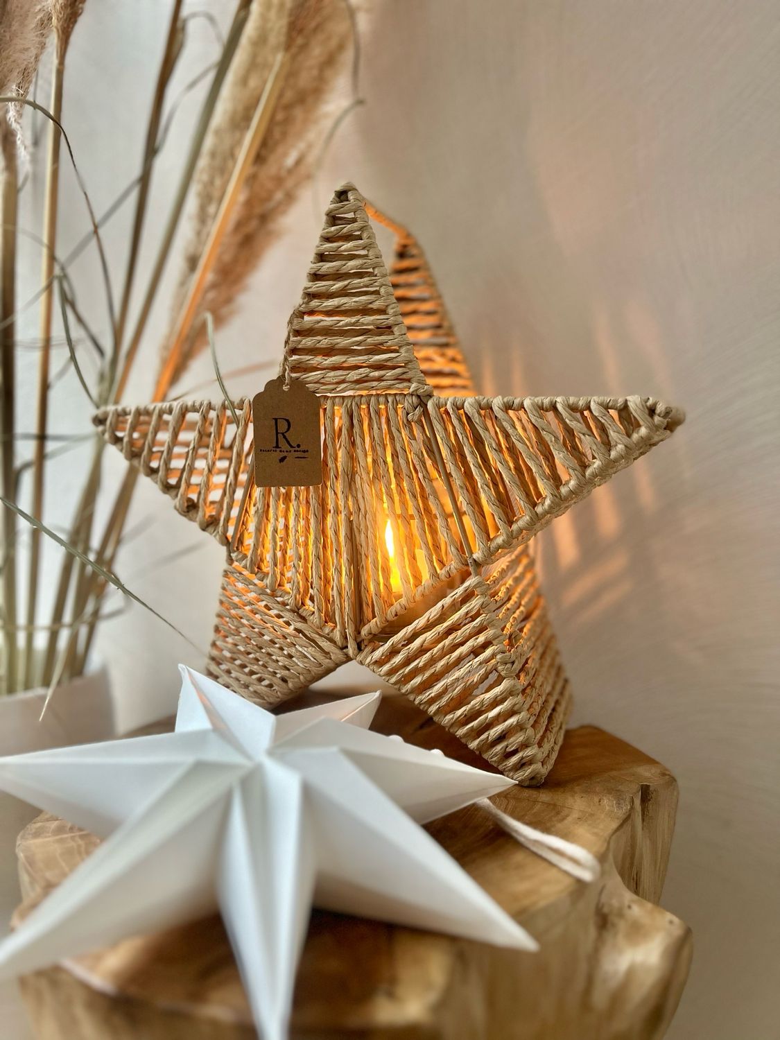 Sisal ster windlicht