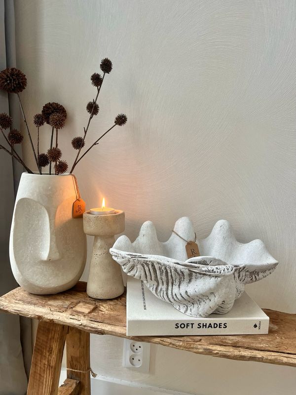 Stenen schelp schaal XL