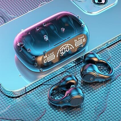 Bzdzmqm Ear Clip Wireless Earbuds Skeleton Conduction Headphones
