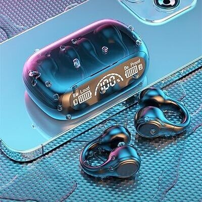 Bzdzmqm Ear Clip Wireless Earbuds Skeleton Conduction Headphones