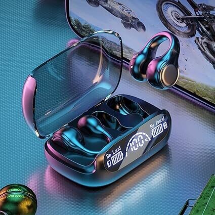 Bzdzmqm Ear Clip Wireless Earbuds Skeleton Conduction Headphones