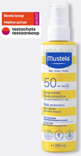 Mustela Spray solaire haute protection SPF50 à l&#39;avocat Bio 200ml