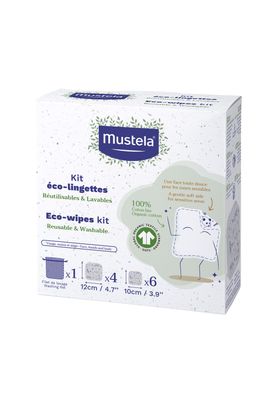 Mustela Kit Eco-lingettes en coton Bio (10 pcs et filet de lavage)