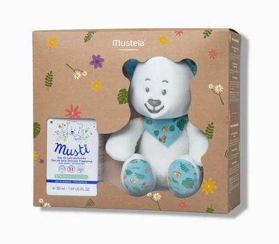 Mustela Coffret eau de soin Musti, parfum aux notes subtiles d’agrumes, de rose et de lilas (50ml)