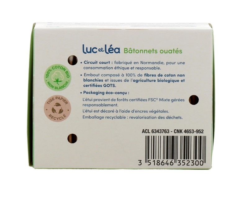 Luc et Léa Bâtonnets ouatés (boite de 200pcs)