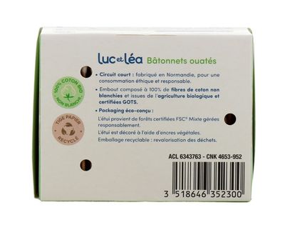 Luc et Léa Bâtonnets ouatés (boite de 200pcs)