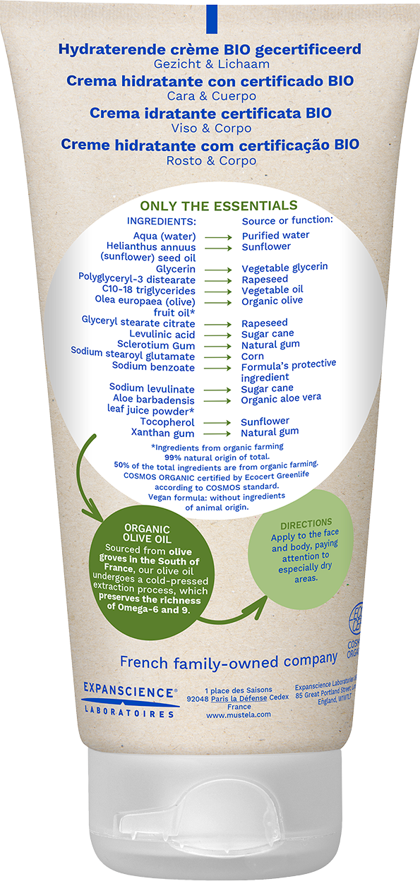 Mustela Crème hydratante Bio 150ml