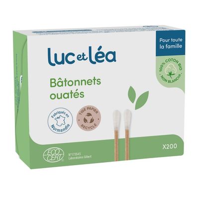 Luc et Léa Bâtonnets ouatés (boite de 200pcs)
