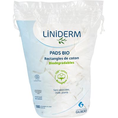 Laboratoires Gilbert Pads Bio (180 Rectangles de coton 8 x 10 cm)