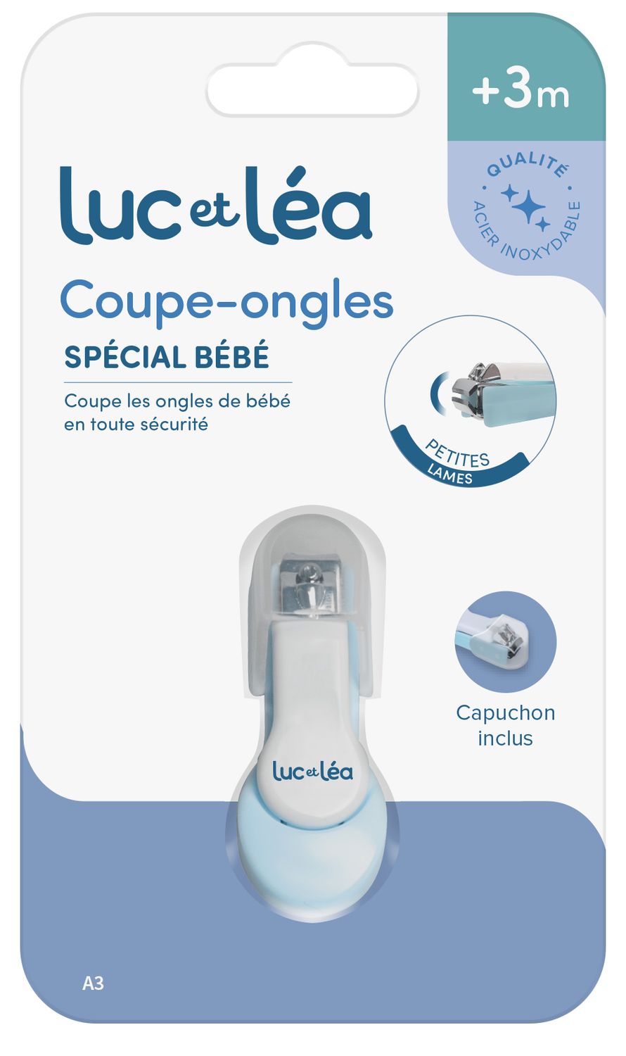 Luc et Léa Coupe-ongles bébé avec capuchon protège-lames