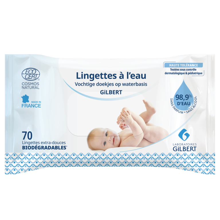 Laboratoires Gilbert Lingettes Humides à base d&#39;Eau (70pcs)