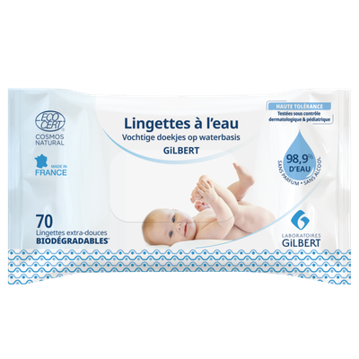 Laboratoires Gilbert Lingettes Humides à base d&#39;Eau (70pcs)