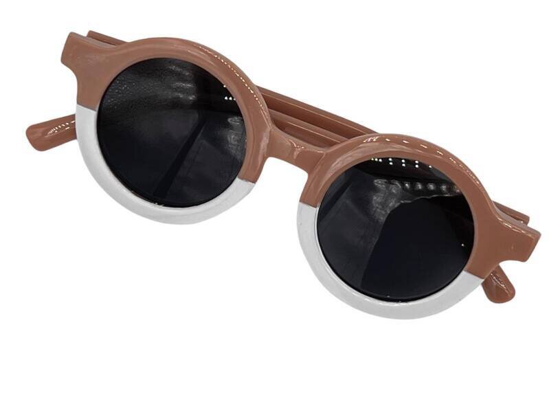 Kinder-zonnebril voor jongens/meisjes - kindermode - fashion - zonnebrillen - white/taupe - wit/taupe