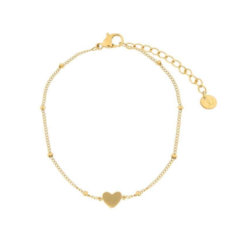 KIDS - Armband om te delen - hartje - stainless steel (verkleurt niet) - met verlengkettinkje - goud en zilver — Goud (16,95)