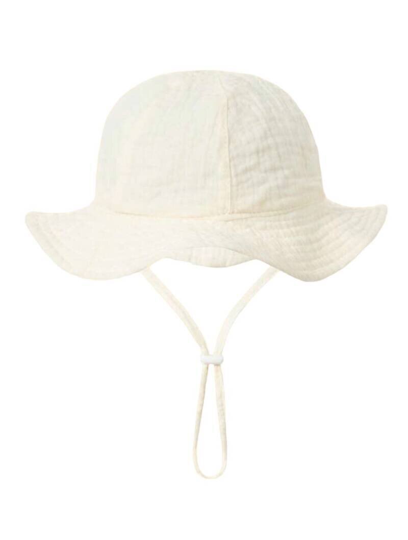 Zomerhoed baby - dreumes - meisje - jongen - zonnehoed - zomer - hydrofiele stof - katoen - beige