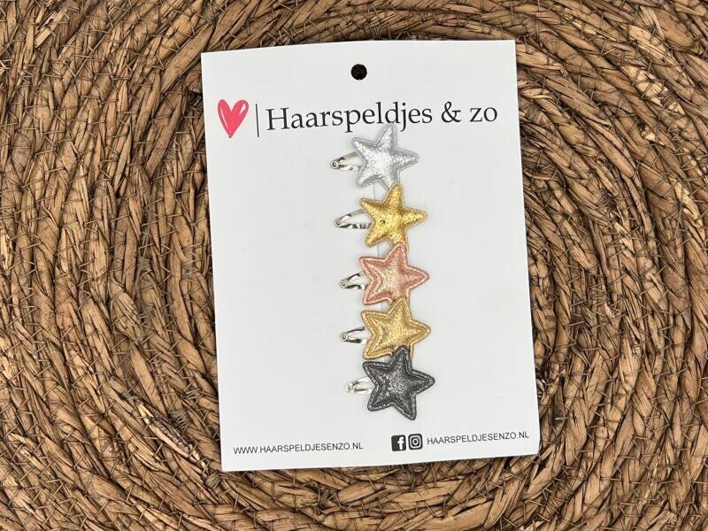 Baby haarspeldjes setje 33 - mini - 2cm groot - voor de eerste lokjes haar - sterretjes - glitters - kerst