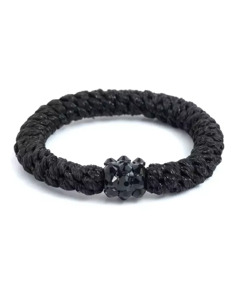 Banditz haarelastiek en armbandje 2 in 1 - Black with Black Glitter Strass - zwart glitters