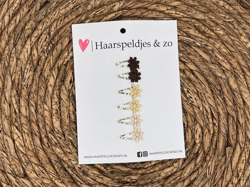 Baby haarspeldjes setje 36 - mini - 2cm groot - voor de eerste lokjes haar - bloemetjes