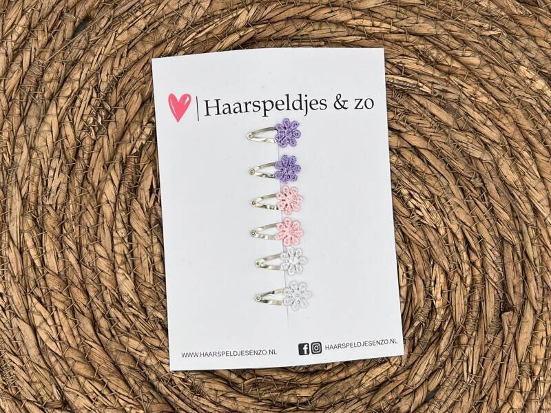 Baby haarspeldjes setje 37 - mini - 2cm groot - voor de eerste lokjes haar - bloemetjes