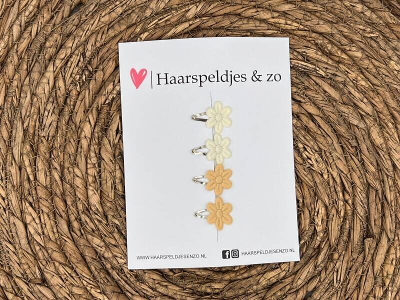 Baby haarspeldjes setje 40 - mini - 2cm groot - voor de eerste lokjes haar – bloemetjes