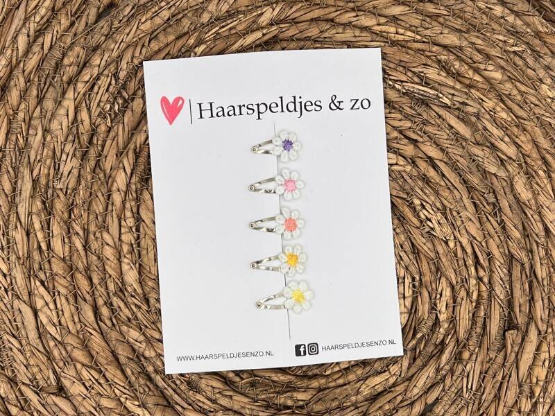 Baby haarspeldjes setje 42 - mini - 2cm groot - voor de eerste lokjes haar – bloemetjes