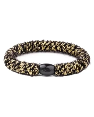 Banditz haarelastiek en armbandje 2 in 1 - Black Glitter Velvet - zwart glitters